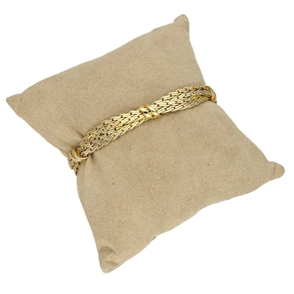 9ct Yellow Gold Ladies Fancy Link Bracelet - 8" - 24.4g