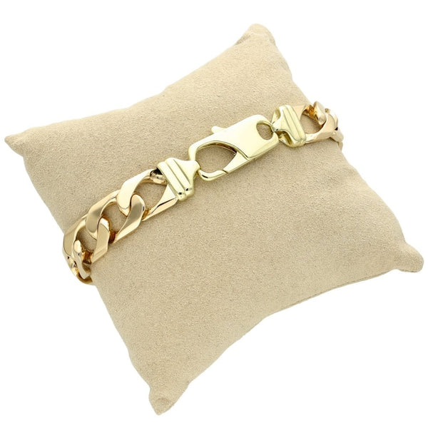 Gents 9ct Yellow Gold Heavy Curb Bracelet - 9.5" - 57.5g