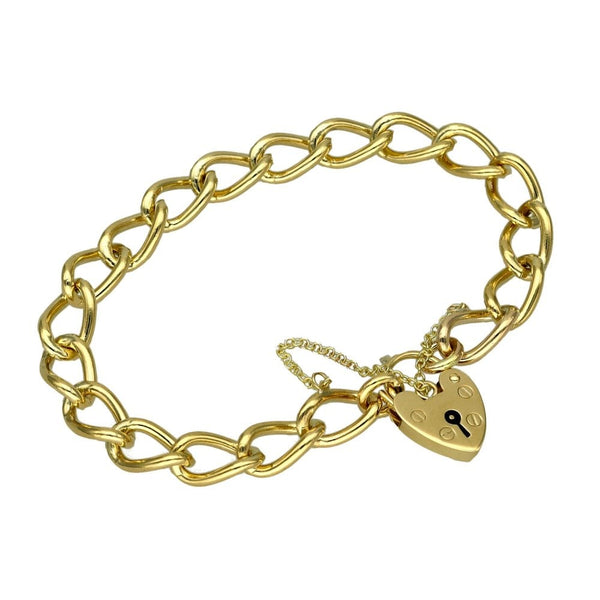 Ladies 9ct Yellow Gold Curb Bracelet - 7.5" - 20.3g
