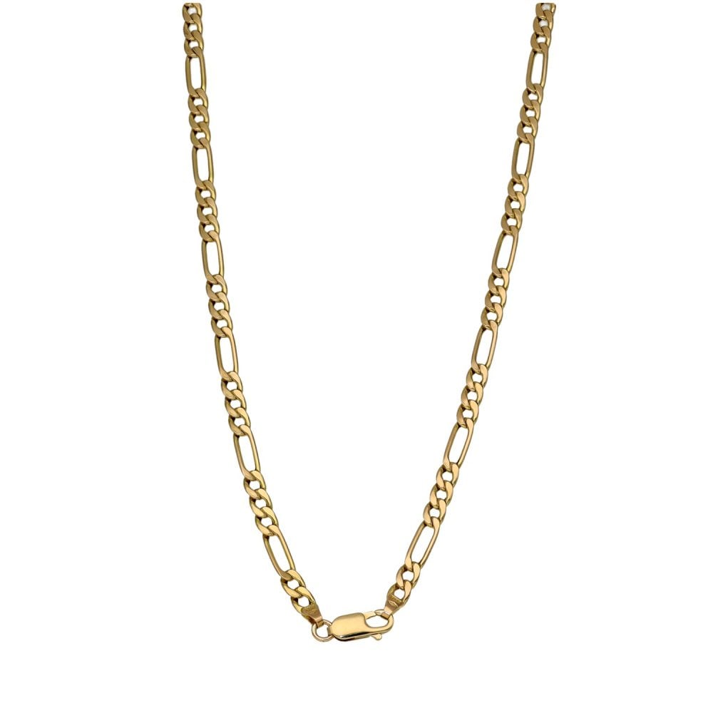 9ct Yellow Gold Hollow Figaro Chain - 24" - 8.3g