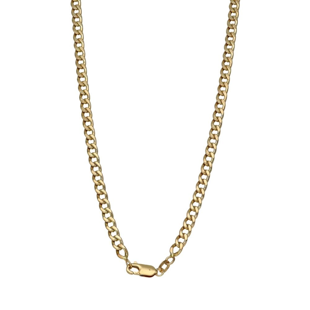 9ct Yellow Gold Hollow Curb Chain - 24" - 10.0g