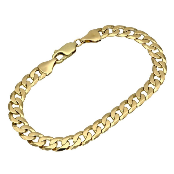 Gents 9ct Yellow Gold Curb Bracelet - 8.5" - 15.9g