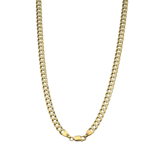 9ct Yellow Gold Patterned Curb Chain - 23" - 14.8g