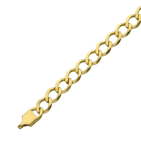 Gents 9ct Yellow Gold Flat Curb Bracelet - 7.5" - 8.4g