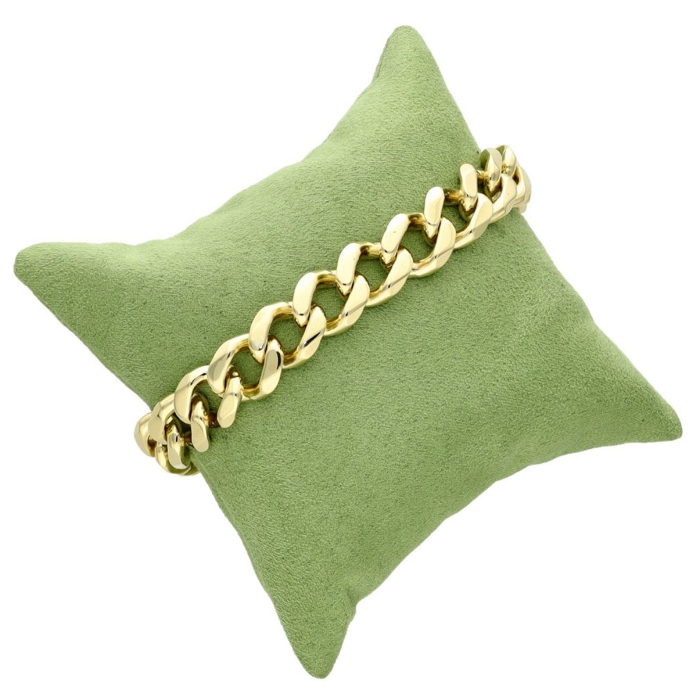 9ct Yellow Gold Heavy Curb Bracelet - 9" - 67.0g