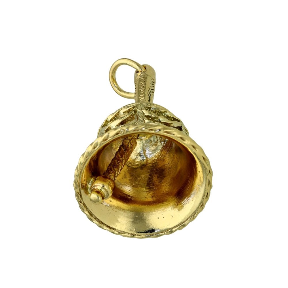 9ct Yellow Gold Handbell Charm - 17x25mm - 6.7g