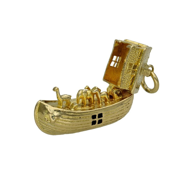 9ct Yellow Gold Noahs Ark Charm - 8.4g