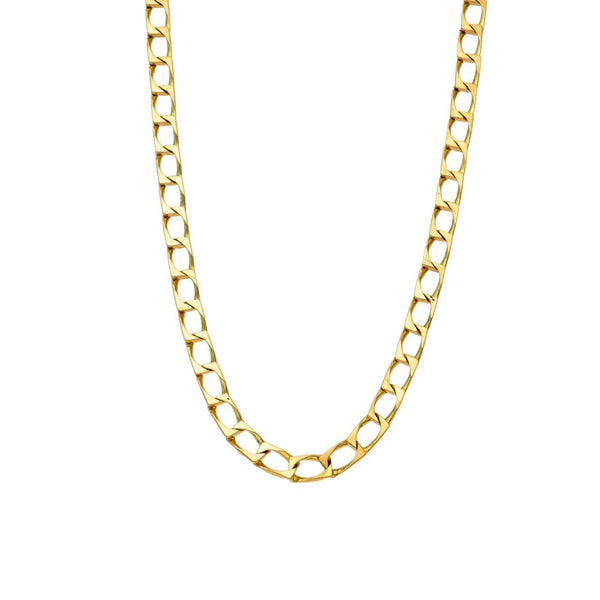 9ct Yellow Gold Open Square Curb Chain - 19" - 18.6g