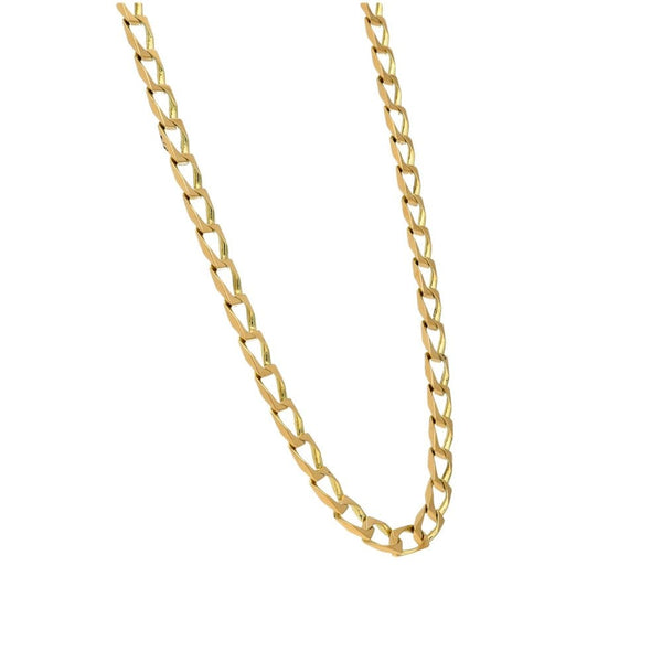 9ct Yellow Gold Open Square Curb Chain - 19" - 18.6g