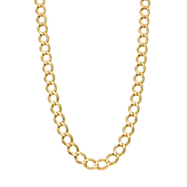 9ct Yellow Gold Open Curb Chain - 22" - 25.6g
