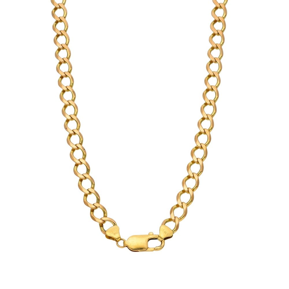 9ct Yellow Gold Open Curb Chain - 22" - 25.6g