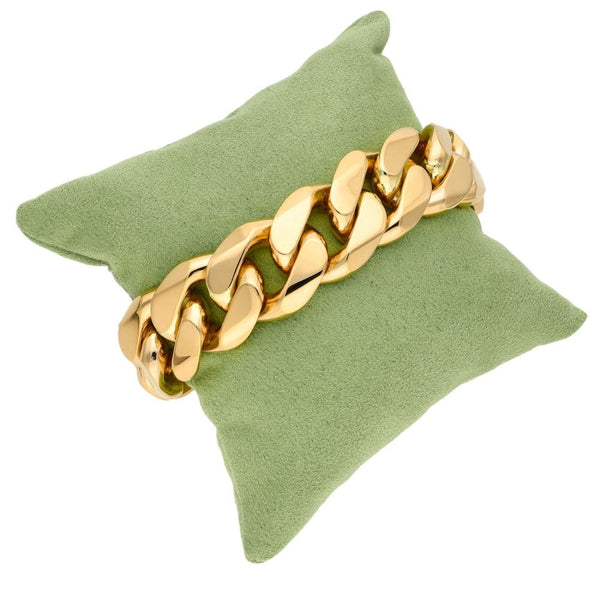 Gents 9ct Yellow Gold Heavy Curb Bracelet - 9" - 190.9g