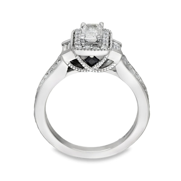Ladies Platinum Diamond Cluster Ring - Size K - 0.95ct