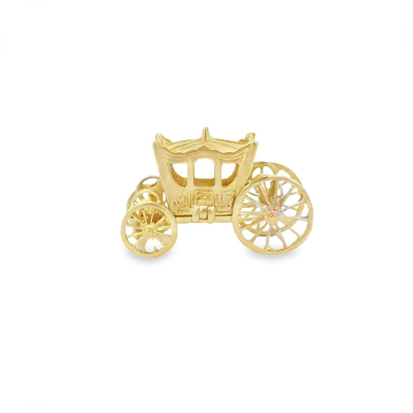 9ct Yellow Gold Stagecoach Charm - 31x20x16mm - 9.3g