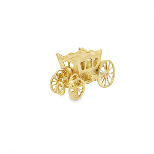 9ct Yellow Gold Stagecoach Charm - 31x20x16mm - 9.3g