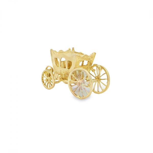 9ct Yellow Gold Stagecoach Charm - 31x20x16mm - 9.3g