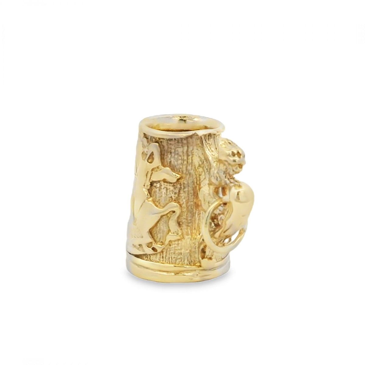 9ct Yellow Gold Ornate Tankard Charm - 23x20x14mm - 10.9g