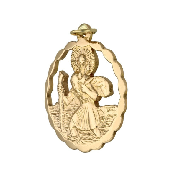 Gents 9ct Yellow Gold St. Christopher Pendant - 23x23mm - 5.5g