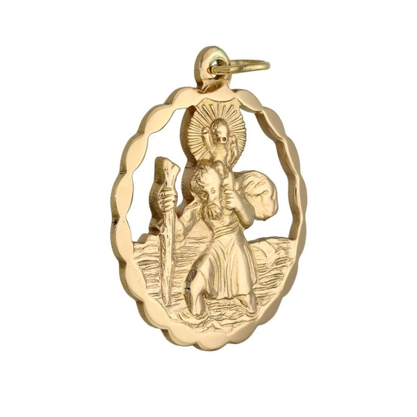 Gents 9ct Yellow Gold St. Christopher Pendant - 23x23mm - 5.5g