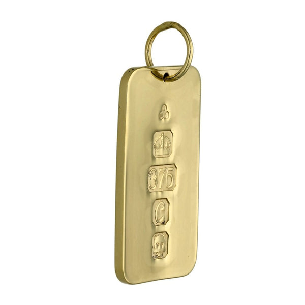 9ct Yellow Gold Ingot Pendant - 20x35x2mm - 14.6g