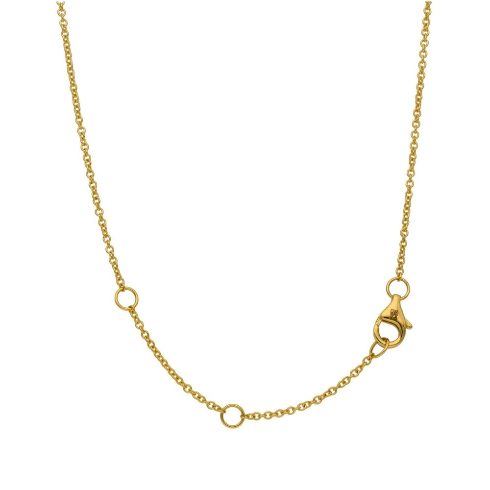 18ct Yellow Gold Diamond Loop Pendant & Necklace - 18" - 3.5g
