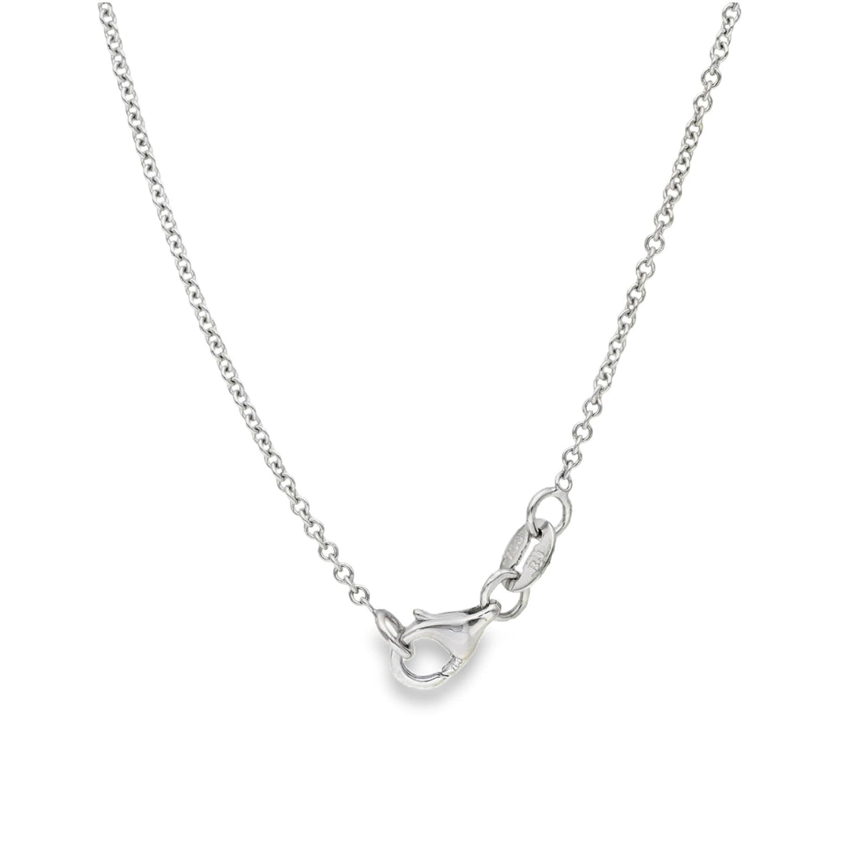 18ct White Gold Diamond Encrusted Pear Shape Pendant & Chain