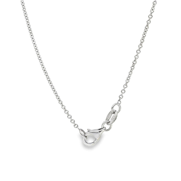 18ct White Gold Diamond Encrusted Pear Shape Pendant & Chain