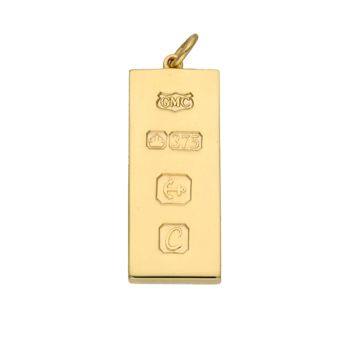 9ct Yellow Gold Heavy Ingot Pendant - 16x38mm - 31.2g