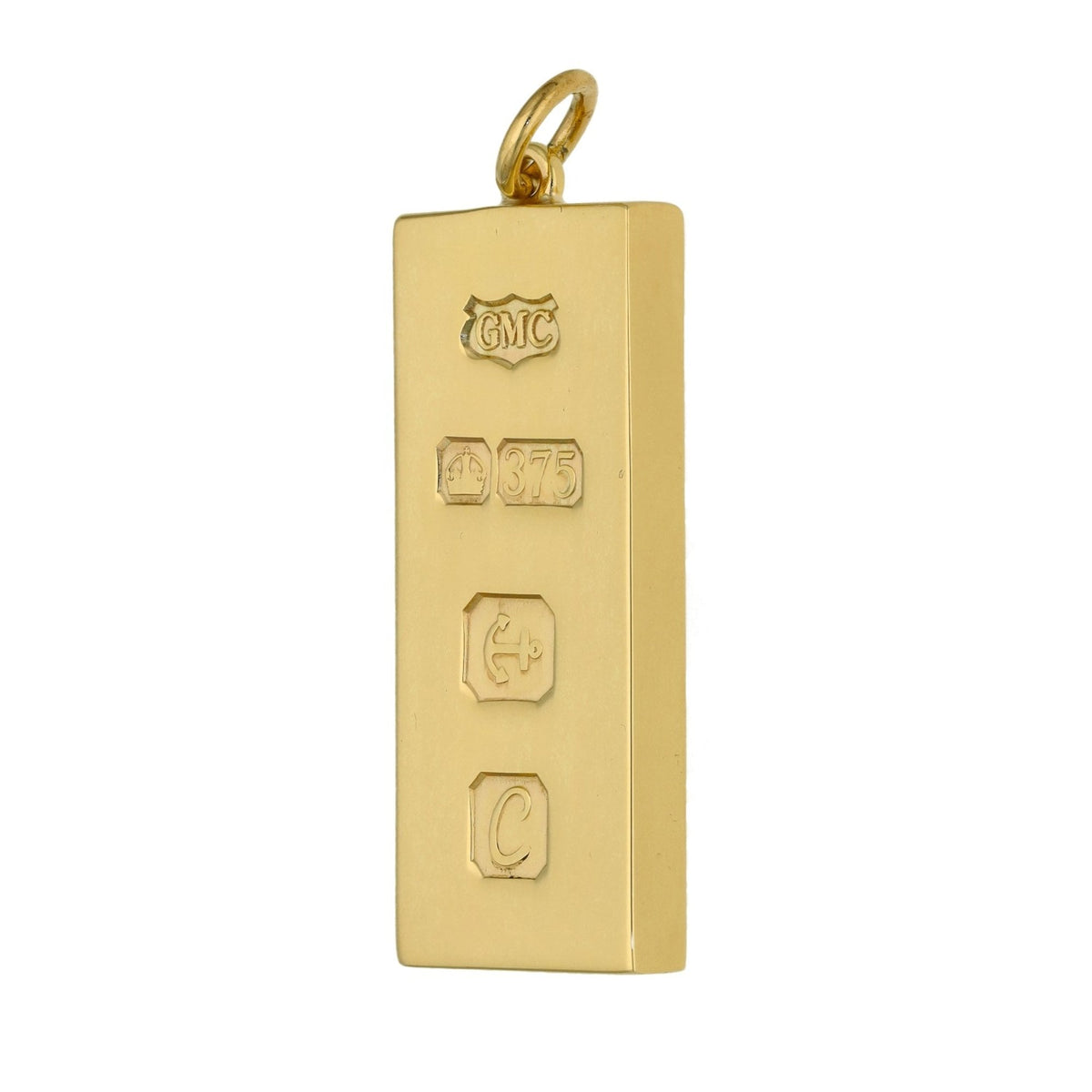 9ct Yellow Gold Heavy Ingot Pendant - 16x38mm - 31.2g