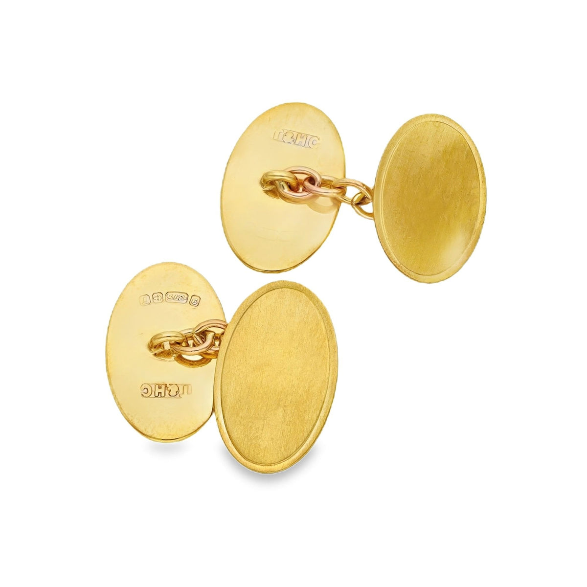 9ct Yellow Gold Oval Cufflinks - 5.0g