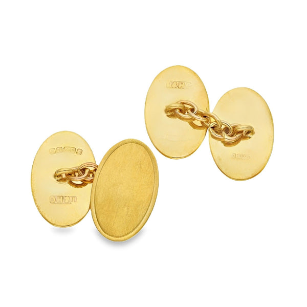 9ct Yellow Gold Oval Cufflinks - 5.0g