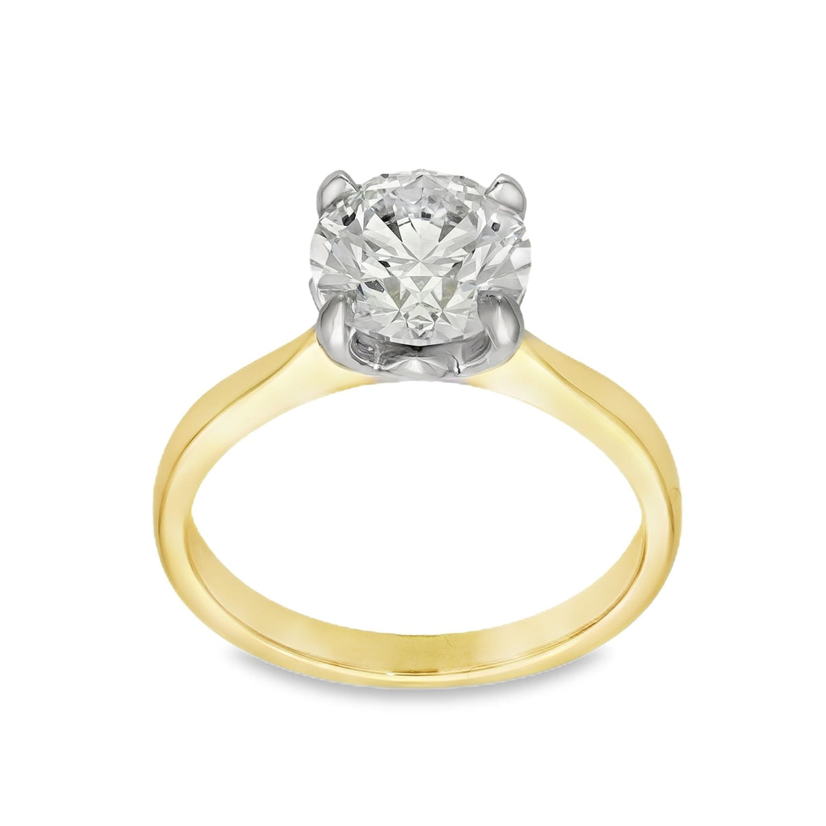 2.00ct Yellow Gold Certified Diamond Engagement Ring - F/VVS2