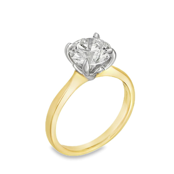 2.00ct Yellow Gold Certified Diamond Engagement Ring - F/VVS2