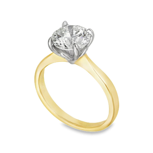 2.00ct Yellow Gold Certified Diamond Engagement Ring - F/VVS2