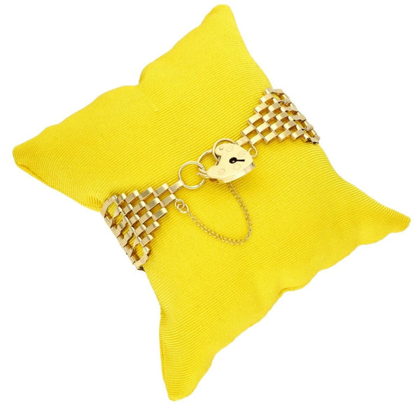 9ct Yellow Gold Gate Bracelet - 7" - 13.9g