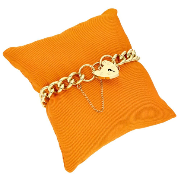 9ct Yellow Gold Curb Bracelet With Padlock - 38.6g