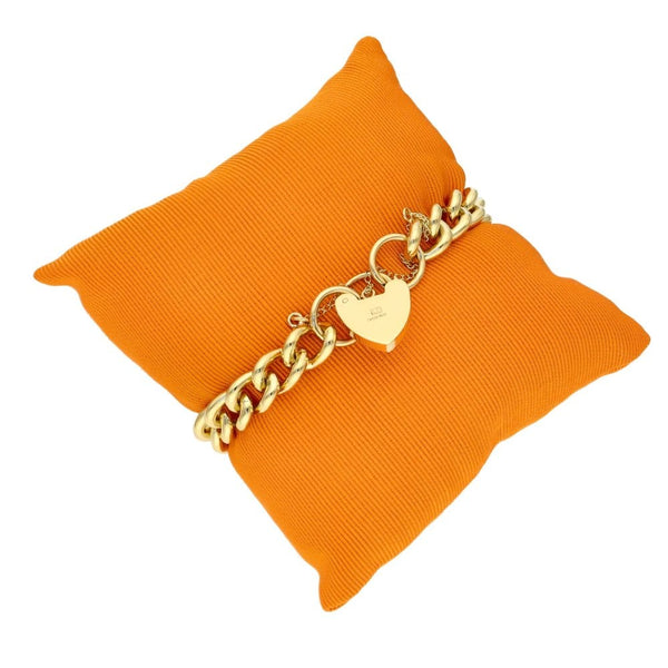 9ct Yellow Gold Curb Bracelet With Padlock - 38.6g