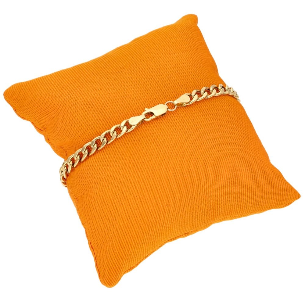 9ct Yellow Gold Hollow Curb Bracelet - 8" - 4.9g