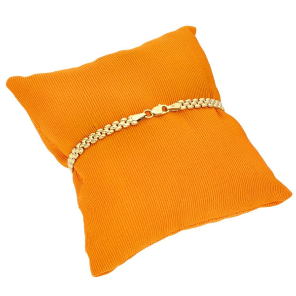 9ct Yellow Gold Panther Link Bracelet - 7" - 3.2g