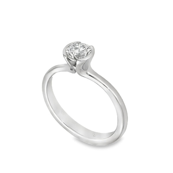 Platinum 0.57ct Diamond Solitaire Engagement Ring - Size K
