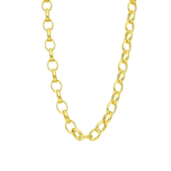 Ladies 9ct Yellow Gold Hollow Belcher Chain - 20" - 13.5g