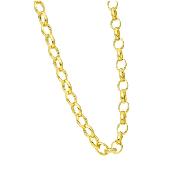 Ladies 9ct Yellow Gold Hollow Belcher Chain - 20" - 13.5g
