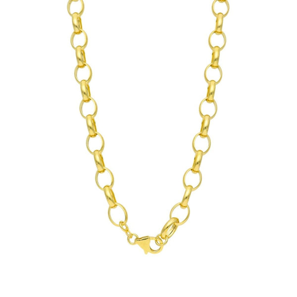 Ladies 9ct Yellow Gold Hollow Belcher Chain - 20" - 13.5g