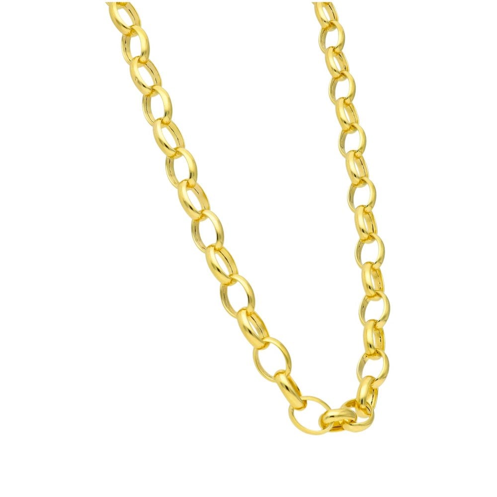 9ct Yellow Gold Hollow Oval Belcher Chain - 24" - 16.0g
