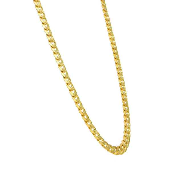 9ct Yellow Gold Patterned Curb Chain - 18" - 20.0g