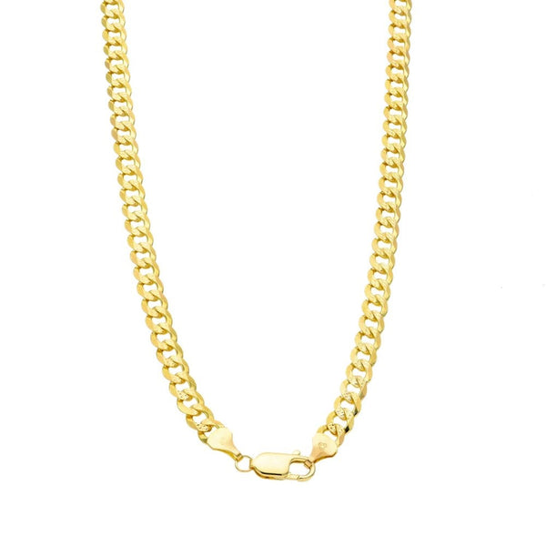 9ct Yellow Gold Patterned Curb Chain - 18" - 20.0g