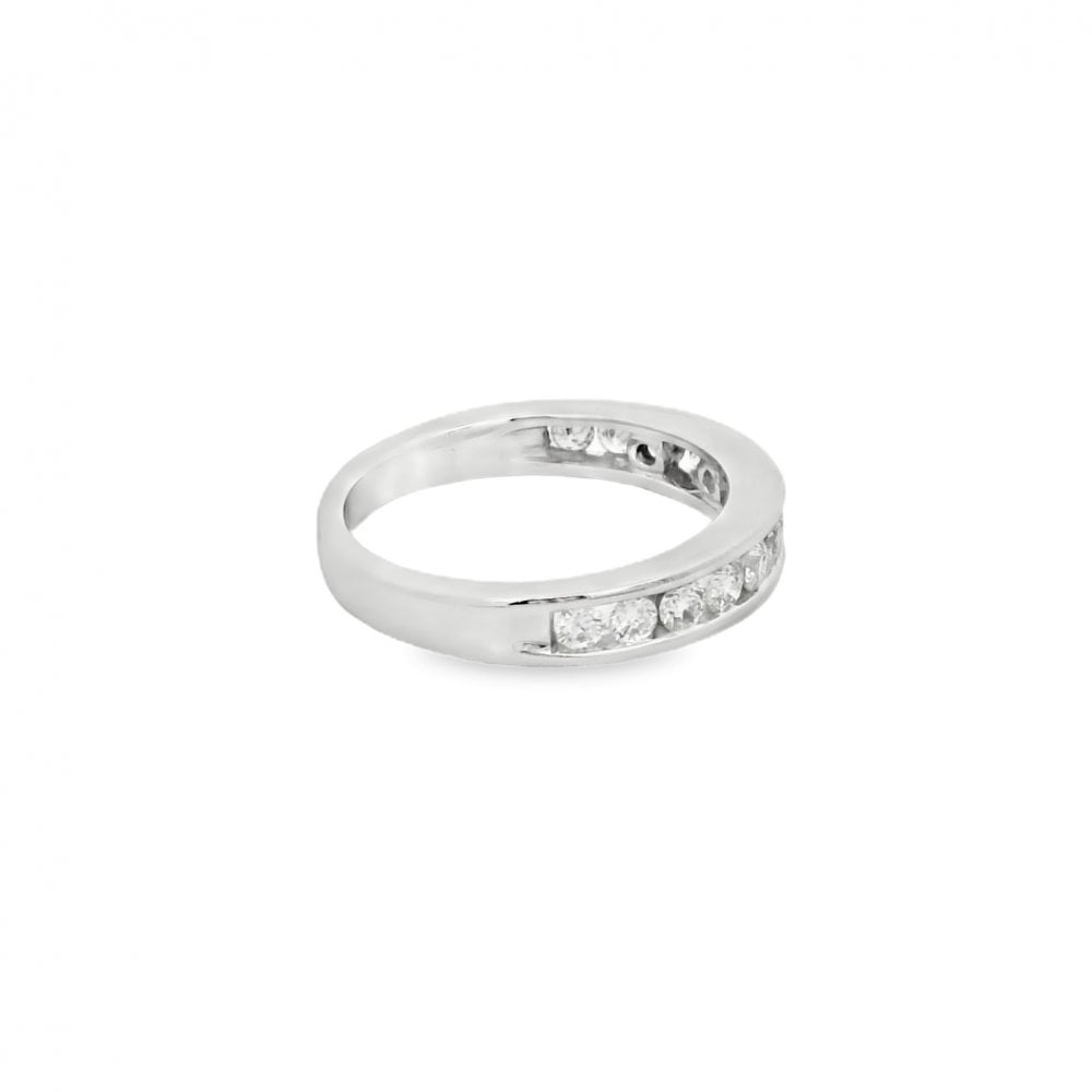 18ct White Gold Diamond Half-Eternity Ring - Size J - 0.50ct