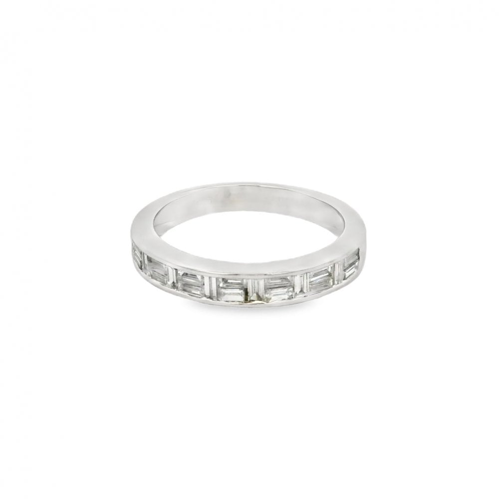 18ct White Gold Diamond Half-Eternity Ring - Size L½ - 0.60ct