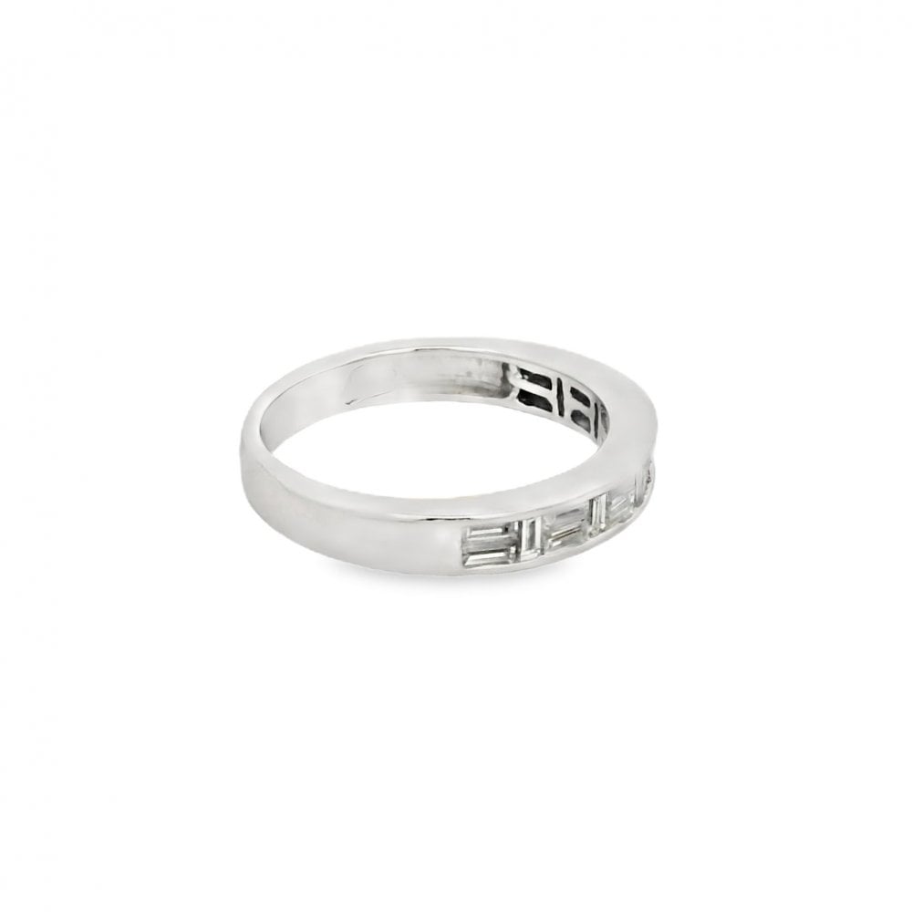 18ct White Gold Diamond Half-Eternity Ring - Size L½ - 0.60ct