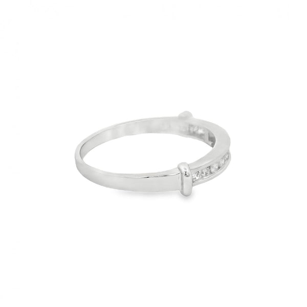 18ct White Gold Diamond Half-Eternity Ring - Size Q - 0.25ct